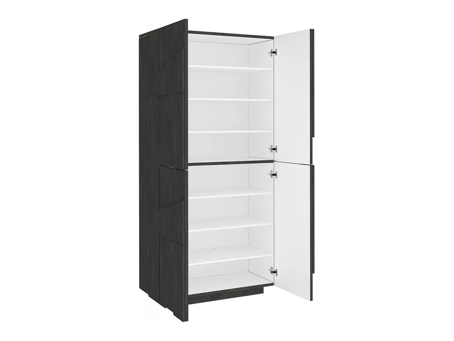 Sapateira Dlerd, Armário multiuso com 4 portas articuladas, Sapateira de entrada, 100% Fabricado na Itália, 81x38h167 cm, Ardósia