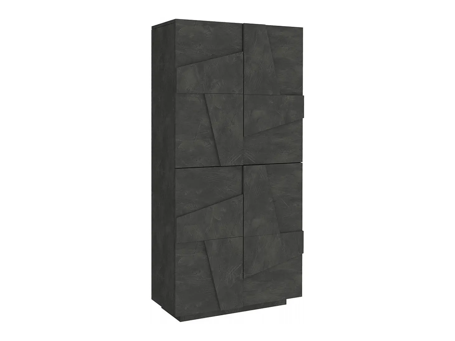 Sapateira Dlerd, Armário multiuso com 4 portas articuladas, Sapateira de entrada, 100% Fabricado na Itália, 81x38h167 cm, Ardósia