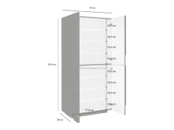 Sapateira Dlerd, Armário multiuso com 4 portas articuladas, Sapateira de entrada, 100% Fabricado na Itália, 81x38h167 cm, Ardósia