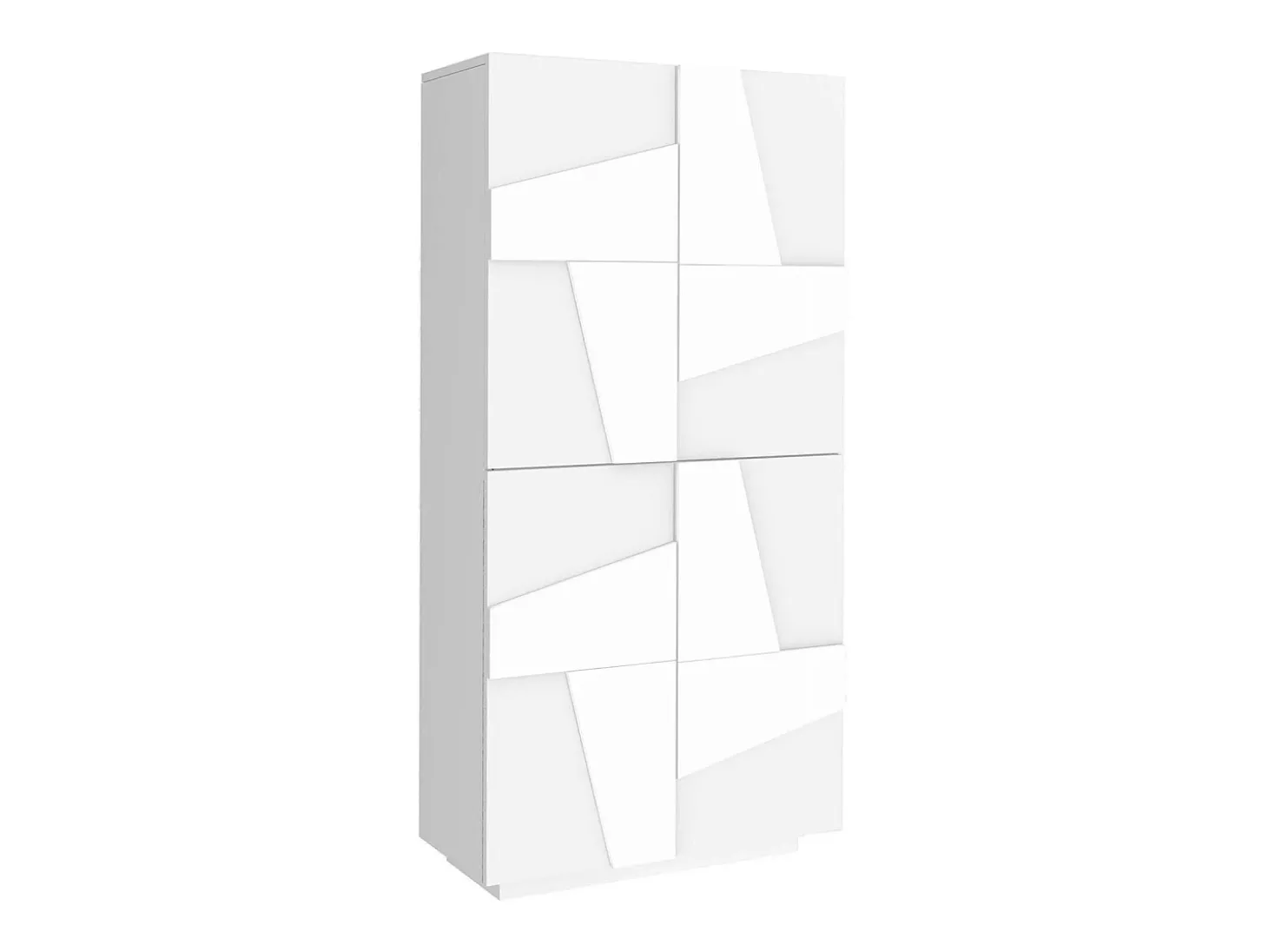 Sapateira Dlerd, Armário multiuso com 4 portas articuladas, Sapateira de entrada, 100% Fabricado na Itália, 81x38h167 cm, Branco brilhante