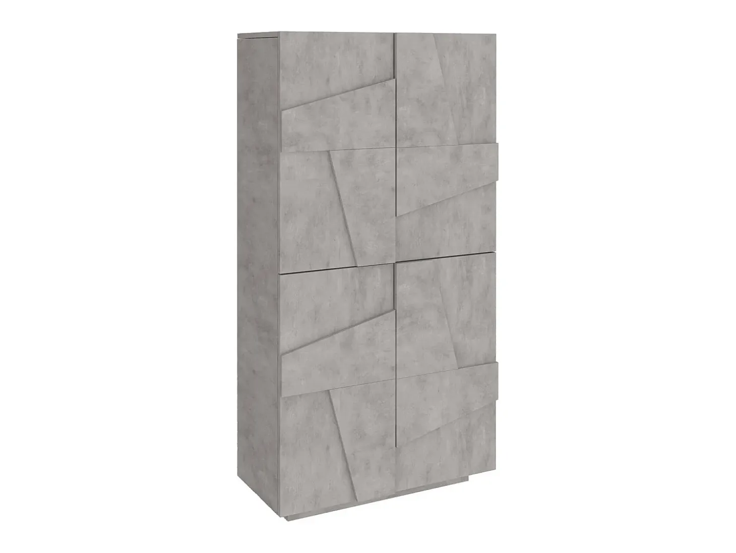 Sapateira Dlerd, Armário multiuso com 4 portas articuladas, Sapateira de entrada, 100% Fabricado na Itália, 81x38h167 cm, Cimento