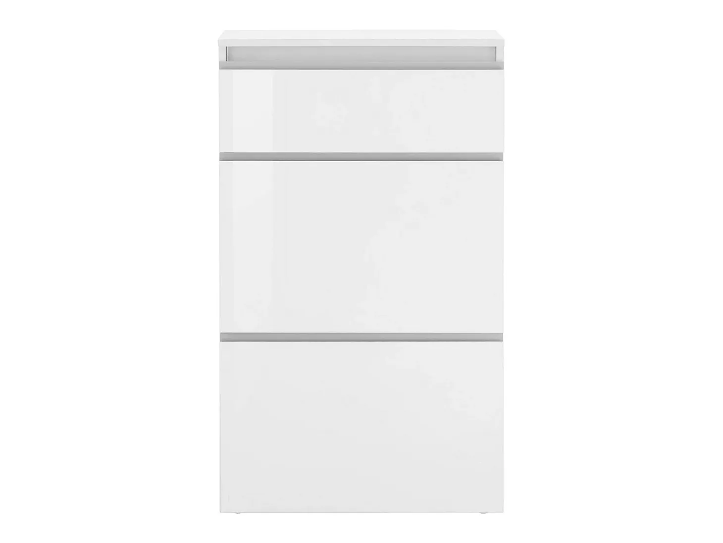 Sapateira Dlogarz, Armário multiuso com 2 portas e 1 porta basculante, Sapateira de entrada, 100% Fabricado na Itália, 60x27h108 cm, Branco brilhante