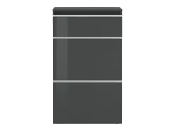 Sapateira Dlogarz, Armário multiuso com 2 portas e 1 porta basculante, Sapateira de entrada, 100% Fabricado na Itália, 60x27h108 cm, Antracite brilhante