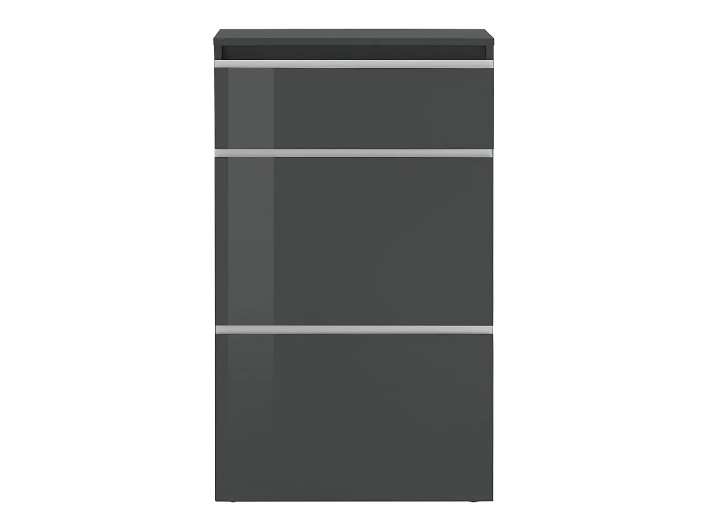 Sapateira Dlogarz, Armário multiuso com 2 portas e 1 porta basculante, Sapateira de entrada, 100% Fabricado na Itália, 60x27h108 cm, Antracite brilhante