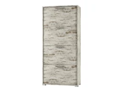 Sapateira Dmarcat, móvel de entrada multiuso com 4 portas sanfonadas, sapateira de dupla profundidade, 100% Fabricado na Itália, 67x28h147 cm, Vintage