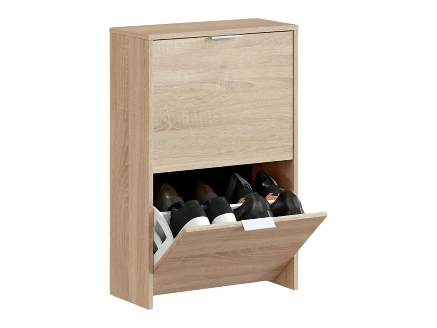 Sapateira Dmoretto, Sapateira que economiza espaço com 2 portas, Sapateira de entrada, Guarda-roupa de sapateira, 50x22h76 cm, Carvalho
