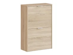 Sapateira Dmoretto, Sapateira que economiza espaço com 2 portas, Sapateira de entrada, Guarda-roupa de sapateira, 50x22h76 cm, Carvalho