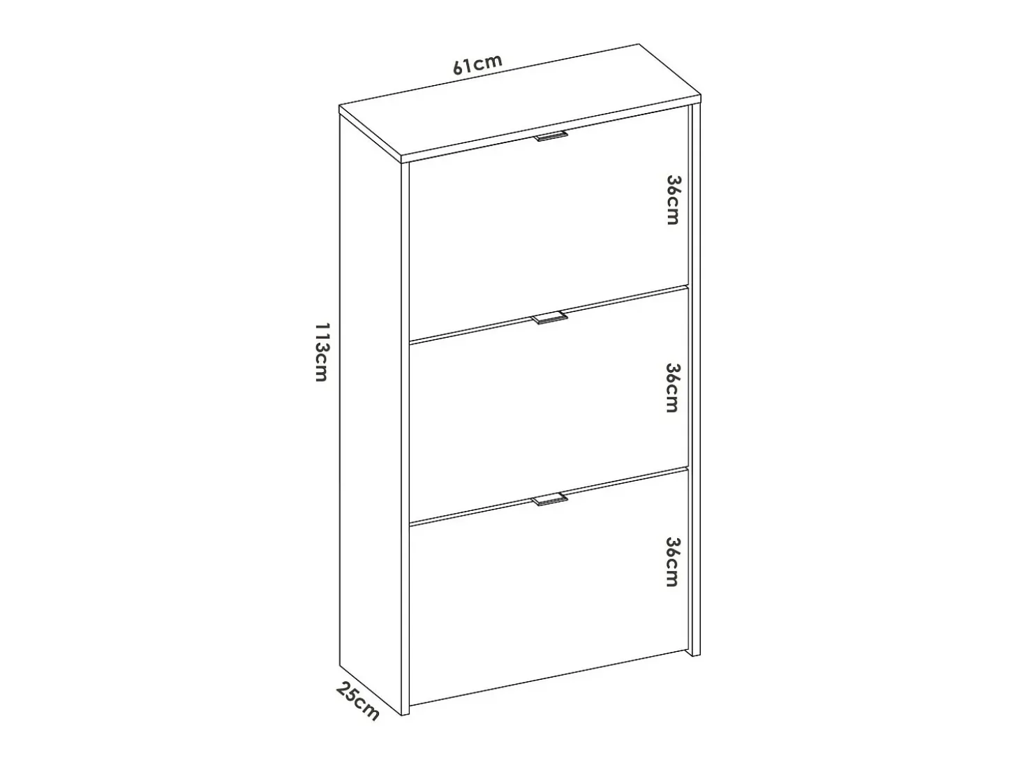 Sapateira Dmurr, sapateira de entrada que economiza espaço, sapateira com 3 portas dobráveis, 61x25h113 cm, Branco