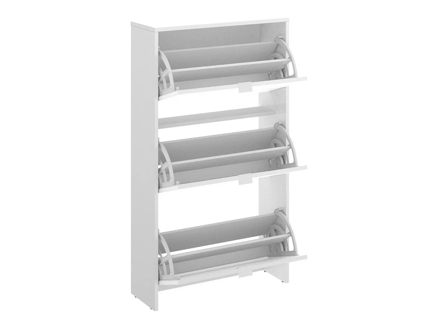 Sapateira Dmurr, sapateira de entrada que economiza espaço, sapateira com 3 portas dobráveis, 61x25h113 cm, Branco