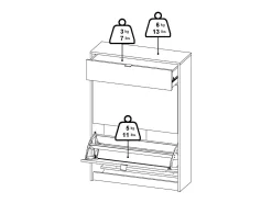 Sapateira Dtorr, Sapateira, Armário de entrada multiusos, Sapateira, 70x24 h101 cm, Branco
