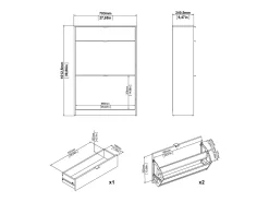 Sapateira Dtorr, Sapateira, Armário de entrada multiusos, Sapateira, 70x24 h101 cm, Branco