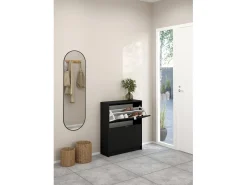 Sapateira Dtorris, Sapateira, Armário de entrada multiusos, Sapateira, 70x24 h85 cm, Preto