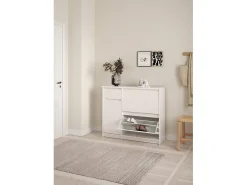 Sapateira Dtrainin, Sapateira, Armário de entrada multiusos, Sapateira, 109x32 h93 cm, Branco