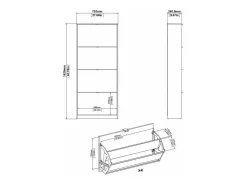 Sapateira Dtraor, Sapateira, Armário de entrada multiusos, Sapateira, 70x24 h162 cm, Branco