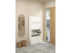 Sapateira Dtraor, Sapateira, Armário de entrada multiusos, Sapateira, 70x24 h162 cm, Branco