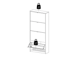 Sapateira Dtraor, Sapateira, Armário de entrada multiusos, Sapateira, 70x24 h162 cm, Branco