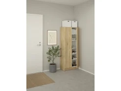 Sapateira Dtrebb, Sapateira, Armário de entrada multiusos, Sapateira, 69x35 h170 cm, Carvalho