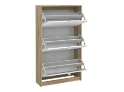 Sapateira Dtresold, Sapateira, Armário de entrada multiusos, Sapateira, 70x24 h124 cm, Carvalho e Branco