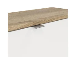 Sapateira Dtresold, Sapateira, Armário de entrada multiusos, Sapateira, 70x24 h124 cm, Carvalho e Branco