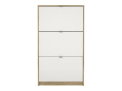 Sapateira Dtresold, Sapateira, Armário de entrada multiusos, Sapateira, 70x24 h124 cm, Carvalho e Branco