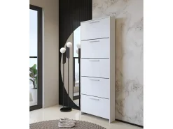 Sapateira Dzuze, Sapateira, Guarda-roupaDe entrada multiuso, Armário para calçado, 69x17h187 cm, Branco