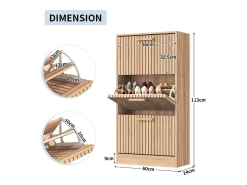 Sapateira em Madeira com Design Moderno 3 Gavetas Basculantes 113x60x24 cm – Estrutura Robusta e Painel Respirável
