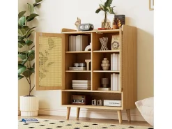 Sapateira em madeira com 2 portas em verga e várias prateleiras 80x35x105cm