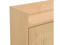 Sapateira em madeira e rattan - 3 portas de batente e 1 gaveta - prateleira ajustável - Natural