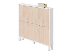 Sapateira estreita para corredor carvalho branco Mary 98x97x17 cm