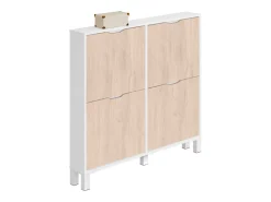 Sapateira estreita para corredor carvalho branco Mary 98x97x17 cm