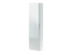Sapateira Eugene, Sapateira alta com 1 porta, Sapateira moderna, Armário de entrada com espelho, 50x22h180 cm, Branco