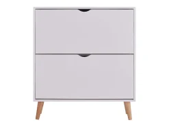 Sapateira Fiano Branca, 2 Prateleiras Nórdicas, Corredor, 80x92x24 cm