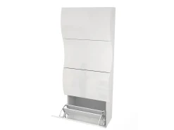 Sapateira Francesco, Armário multiuso com 4 portas, Sapateira de entrada, 100% Fabricado na Itália, 71x27h162 cm, Branco brilhante