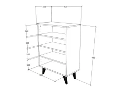Sapateira haaus Luton, 2 Portas, Carvalho Artisan, 62 x 35 x 90 cm