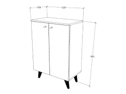 Sapateira haaus Luton, 2 Portas, Branco, 62 x 35 x 90 cm