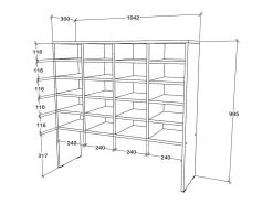 Sapateira haaus Tisso, 20 Prateleiras, Branco, 104 x 30 x 100 cm