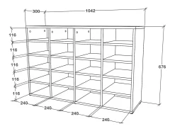 Sapateira haaus Tisso, 20 Prateleiras, Branco, 104 x 30 x 68 cm