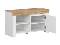 Sapateira Hella branco e madeira 53cm