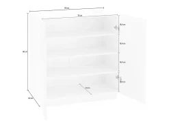 Sapateira Joel, Armário multiuso com 2 portas, Sapateira de entrada, 100% Fabricado na Itália, 80x38h86 cm, Branco brilhante