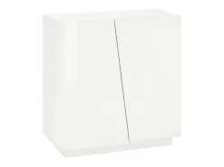 Sapateira Joel, Armário multiuso com 2 portas, Sapateira de entrada, 100% Fabricado na Itália, 80x38h86 cm, Branco brilhante