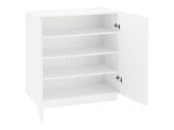 Sapateira Joel, Armário multiuso com 2 portas, Sapateira de entrada, 100% Fabricado na Itália, 80x38h86 cm, Branco brilhante