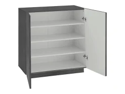 Sapateira Joel, Armário multiuso com 2 portas, Sapateira de entrada, 100% Fabricado na Itália, 80x38h86 cm, Ardósia