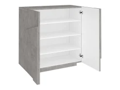 Sapateira Joel, Armário multiuso com 2 portas, Sapateira de entrada, 100% Fabricado na Itália, 81x38h86 cm, Cimento com detalhe