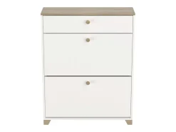 Sapateira Kronberg Branco e Carvalho 81x104x24 cm Corredor/Recepção