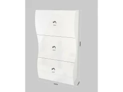 Sapateira Leonardo, Armário multiuso com 3 portas, Sapateira de entrada, 100% Fabricado na Itália, 71x27h122 cm, Branco brilhante