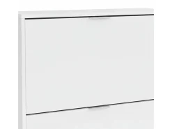 Sapateira Louisville, Sapateira com 2 portas dobráveis, Sapateira de entrada baixa, Armário baixo, 75x22h76 cm, Branco