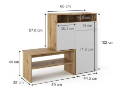 Sapateira marrom 124.5x35x102 selena