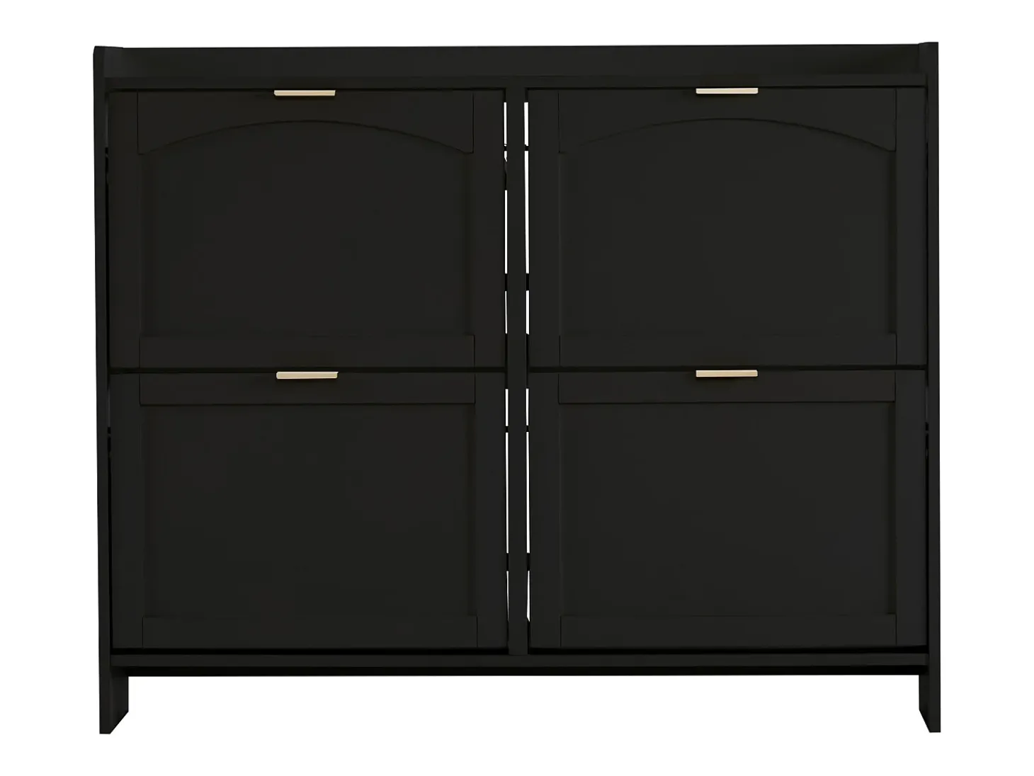 Sapateira moderna - 4 compartimentos rebatíveis - Preto