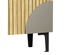 Sapateira moderna - 90 x 32 x 94 cm - com aparência de madeira e 3 portas - em aglomerado - cor natural