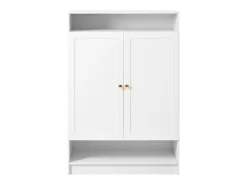 Sapateira moderna - 73 x 34 x 109 - com prateleiras ajustáveis ​​+ 2 portas - aglomerado - branco